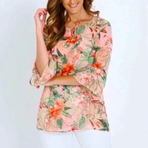 J Jill tropical floral blouse/tunic. NWOT